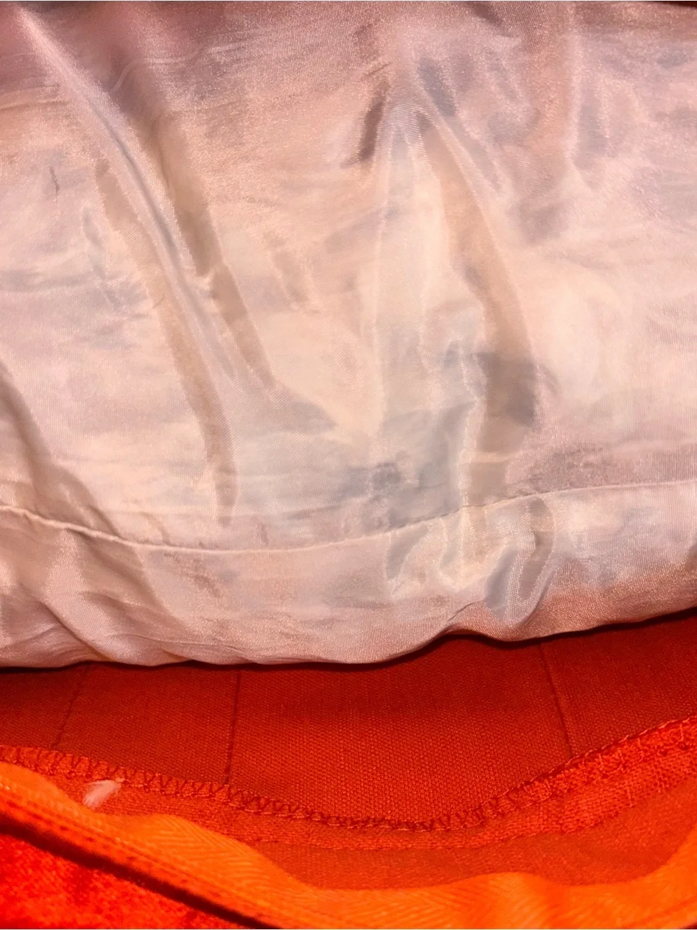 Vintage Pier 1 Orange Velveteen Pleated accent Pillow Brass Studs Duck down fill